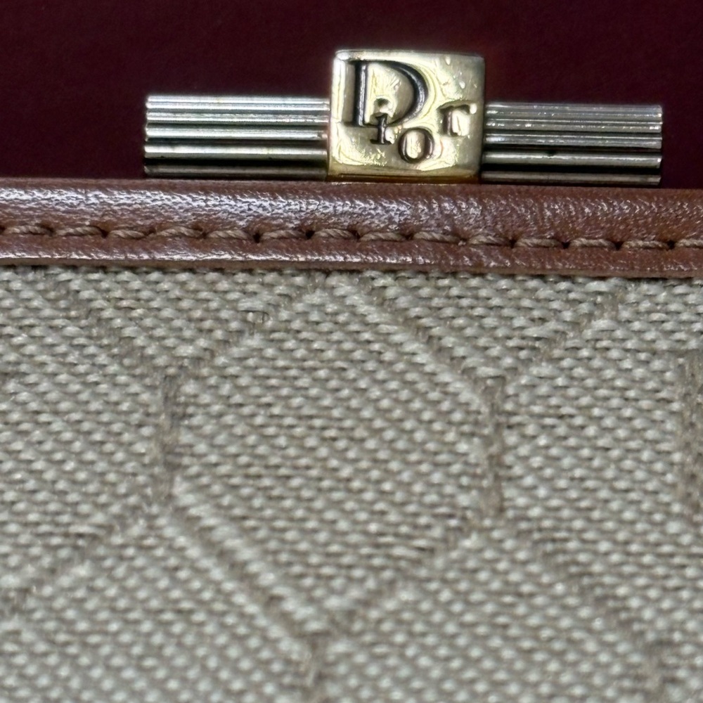 Vintage Christian Dior Beige Honeycomb Clutch